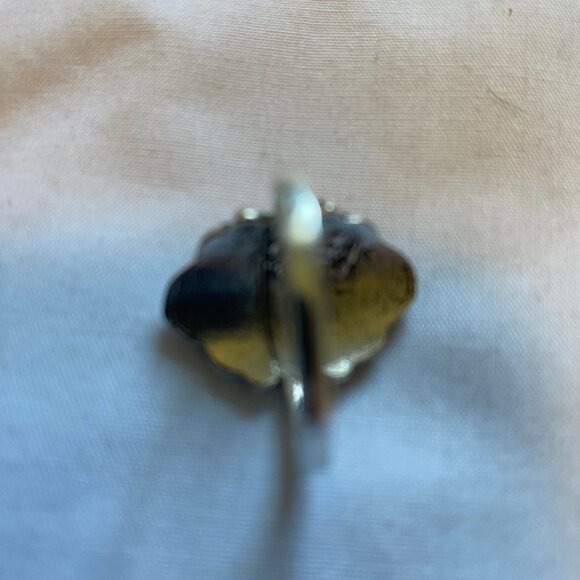 Native American Sterling Silver W/ 3 Turquoise Gemstones Ring Size 6 For Women - Picture 4 of 7